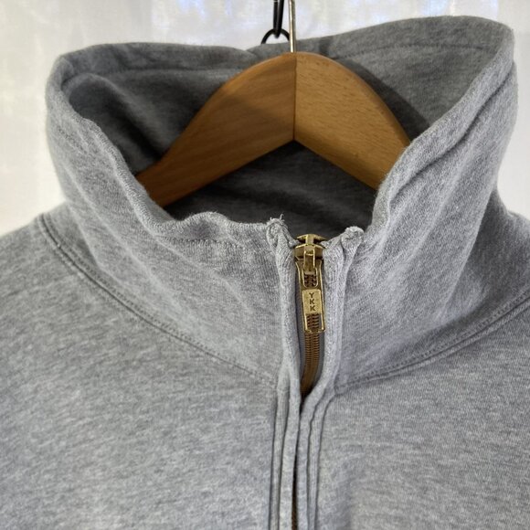 J.Crew University Terry Long Half-Zip Tunic Sweatshirt Gray Size Large - Picture 3 of 13